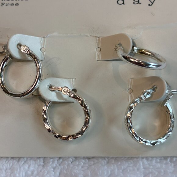NWT A.New Day Sterling Silver Mini Hoop Earrings Jewelry - Picture 5 of 6